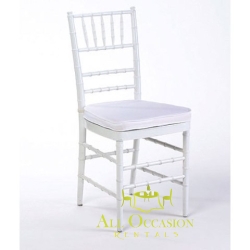 Chiavari Chair White with White Cushion
