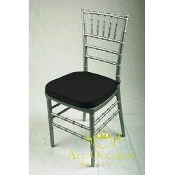 Chiavari Chair Silver with Black Cushion