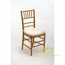 Chiavari Chair  Natural with Ivory Cushion