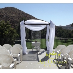 Bamboo Chuppah with draping and crystal for your wedding