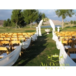 Iron Chuppah with draping and  flower