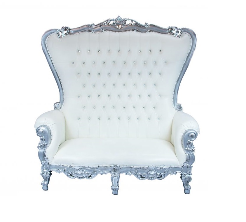 THRONE LOVESEAT SILVER