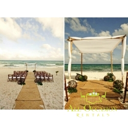 Bamboo Chuppah with white draping