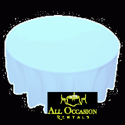 90 inch Round Polyester Tablecloth Baby Blue
