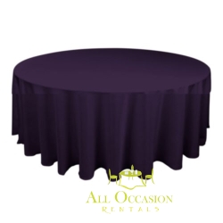 120 inch Round Polyester Tablecloth Eggplant