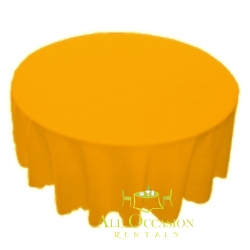 120 inch Round Polyester Tablecloth Gold