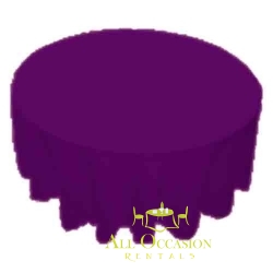 120 inch Round Polyester Tablecloth Purple