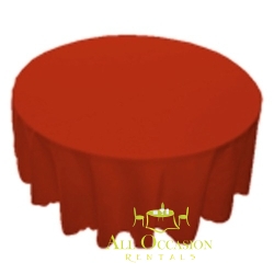 90 inch Round Polyester Tablecloth Red