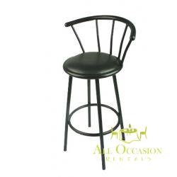 Bar Stool Swivel Gloss Black Metal