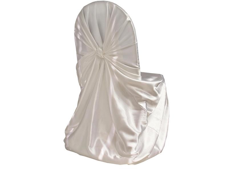 White Satin Chair Covers Universal