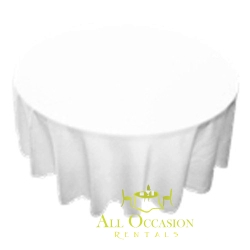 90 inch Round Polyester Tablecloth White
