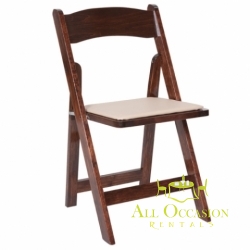 Wood fruitwood Folding Chair with Padded Seat