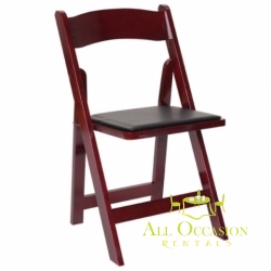 Wood Mahogany Folding Chair with Padded Seat