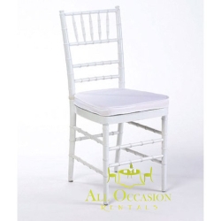 Chiavari Silla blanco con cojín blanco