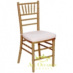 Silla Chiavari Oro con cojÃ­n Marfil