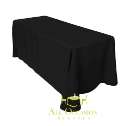 8 ft Polyester Black Table Drape