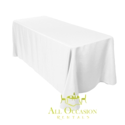 8 ft Polyester White Table Drape