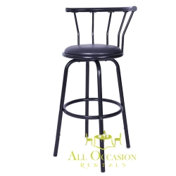 Bar Stool Swivel Black Metal