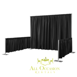 Pipe Drape Black 8'