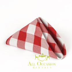 Polyester Napkins Red & White