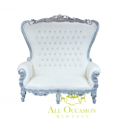 THRONE LOVESEAT SILVER