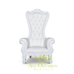 Throne Chair - Queen Chair White/White