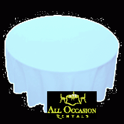 120 inch Round Polyester Tablecloth Baby Blue