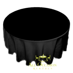 90 inch Round Polyester Tablecloth Black