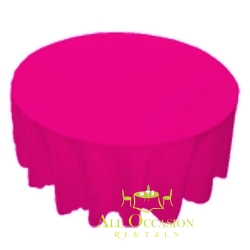 Fucsia de Mantel de Poliester Redonda de 120 pulgadas