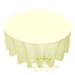 90 inch Round Polyester Tablecloth Ivory