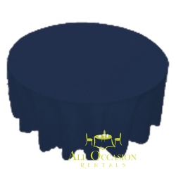 90 inch Round Polyester Tablecloth Navy Blue