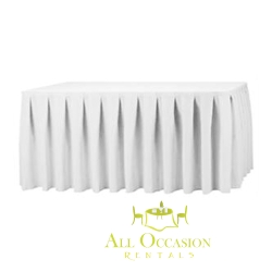 14ft Polyester Table Skirt White
